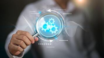 Business process management with innovative software technology and enterprise automation ,Implementing workflows or operating systems to improve efficiency and effectiveness for better results photo
