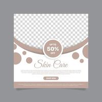 skin care flyer template with a circular pattern vector