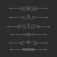 Set of Vintage decorative lines text dividers Line border Lines separator vector