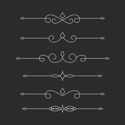 Set of Vintage decorative lines text dividers Line border Lines separator