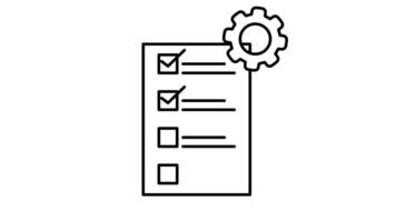 Task list checkmarks line icon animation. Black illustration isolated on white background. Motion graphics . video