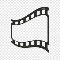 Old movie filmstrip fragment with grunge texture. Realistic film tape segment vector