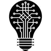 Lightbulb with Circuit Board Design Innovation Technology and Artificial Intelligence Concept vector
