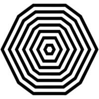 Concentric Black and White Decagons Creating an Optical Illusion Effect vector
