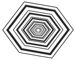 Abstract Black and White Hexagon Tunnel Optical Illusion Design vector