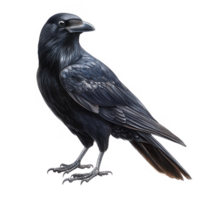 Elegant raven portrait on a transparent background, showcasing intricate feather details and sharp features png