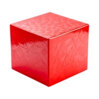 Red geometric cube, 3D render, abstract background png