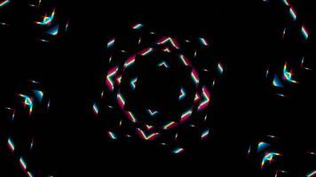 Pulsating overflows of a neon square on a black background video