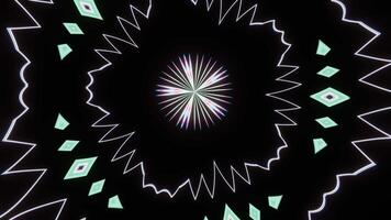 The background is abstract in the style of the 80s VJ Loop video