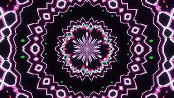 Kaleidoscope of abstract pattern of luminous flower video