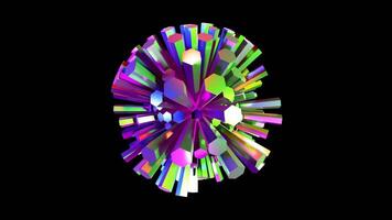 Rotation of an abstract iridescent figure with different colors video