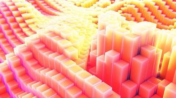 Pixel cubic animation of an abstract pink background video
