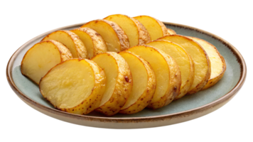 Potato chips slices on a plate. png