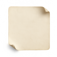 Beige Square Note Paper with Curling Edge for Simple Composition png