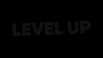 4K motion animation featuring the bold red text LEVEL UP on a black background. Dynamic and modern design, ideal for gaming intros, motivational clips, or digital content. video