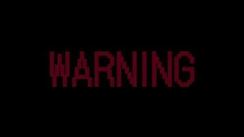 4K motion animation of the word warning displayed on a dark background. Ideal for alerts, safety messages, caution signs, or critical information in visual media. video