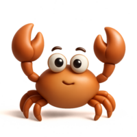 Curious Cartoon Crab Icon with Friendly Expression and Simple Design png