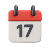 Minimalist 3D Calendar Icon Design for Simple Composition Use png