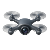 Simple Iconic Drone Design with Camera and Four Propellers png