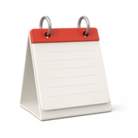 Simple Empty Transparent Desk Calendar with Blank Pages for Notes png