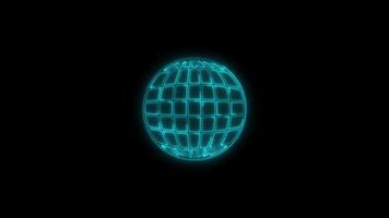 Global Glowing neon internet or web icon. Abstract symbol icon of online video