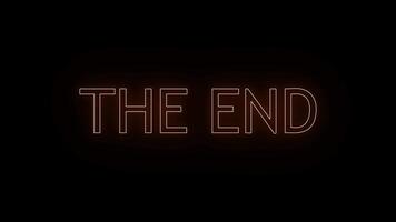 Animated The End Screen with Glowing Orange Outline on Black Background video