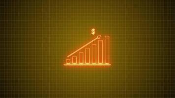 Animated Neon Business Chart Falling with Dollar Sign Background video