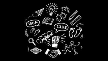Brainstorming and Collaboration Animated Whiteboard Style Elements for Presentations video
