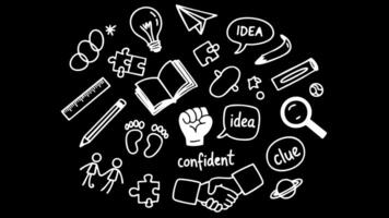 Creative Black and White Icon Set Animation for Business and Design Projects video