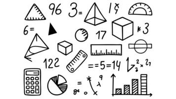 Black and White Doodle Collection Math Geometry and Data Visualization Elements video