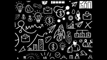 Animated Business Icon Set with Light Bulbs Charts and People video