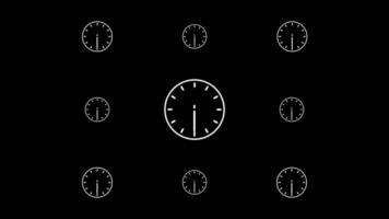 Minimalist Clock Animation on Black Background for Presentations and Visuals video