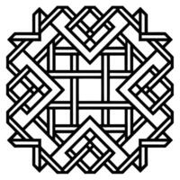 Geometric Interlocking Pattern with Black Lines on White Background Abstract Design vector