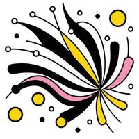Abstract Geometric Design with Lines Circles and Concentric Bursting Pattern vector