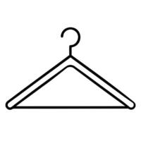 Simple Black and White Outline of a Clothes Hanger on White Background vector