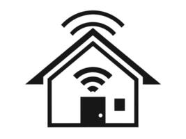 Smart Home Connectivity Icon A House with Wireless Signal Representation vector