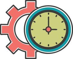 Clock and Gear Symbolizing Time Management Productivity and Efficiency vector