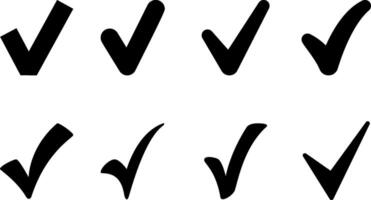 Check mark icons set. Quality, Approval check, Checklist collection. vector