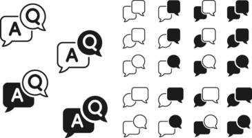 Talk chat question icon set. vector