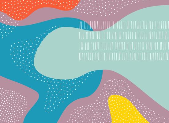 Colorful abstract oval and circle texture background featuring round objects and artistic patterns in clean 2D digital illustration style