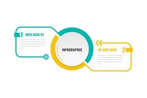 TwoStep Infographic Data Presentation with Yellow and Teal vector