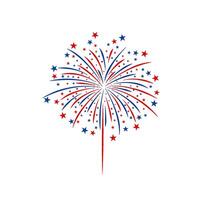 Patriotic Fireworks Display Red, White, Blue Stars Burst vector