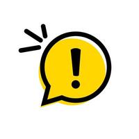 Yellow Alert Exclamation Mark Bubble Notification Symbol Design vector