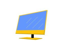 Bright monoblock computer with minimal style. illustration for technology, electronics and gadgets vector