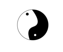 yin yang symbol, black and white, isolated on white background vector