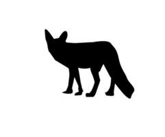 fox silhouette on white background vector