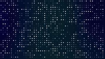 Dark blue dotted pattern resembling a digital screen. Suitable for tech backgrounds, web designs, digital concepts, and futuristic themes. video