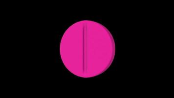 3D Colorful Pill Rotating on a Transparent Background. Seamless Loop. 4K video