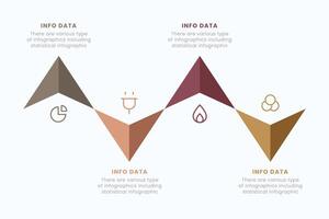 Business presentation growth arrow infographic template with 4 steps or process to success, vecto vector