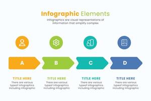 Business growth arrow infographic template, Infographic 4 Steps to success, Planning, Marketing, Strategy, and Business Presentation. vector